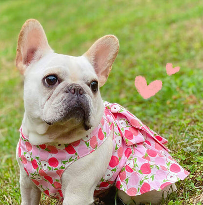 Dog summer pink litchi dress for small medium dogs by frenchiely 