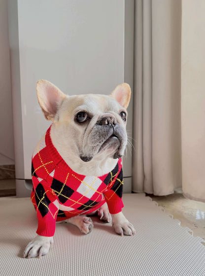 dog black and red pullover cardigans by Frenchiely