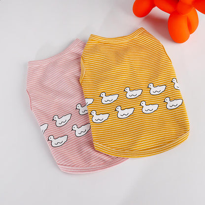 Dog Stripe Stretchy Duck Shirt for small medium dogs 