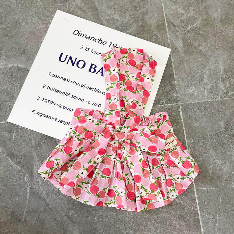 Dog summer pink litchi dress for small medium dogs by frenchiely 