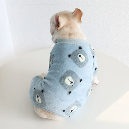 dog blue bear pajamas for medium large dogs by Frenchiely