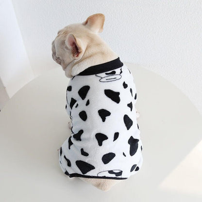 dog cow winter pajamas jumpsuit onesie 