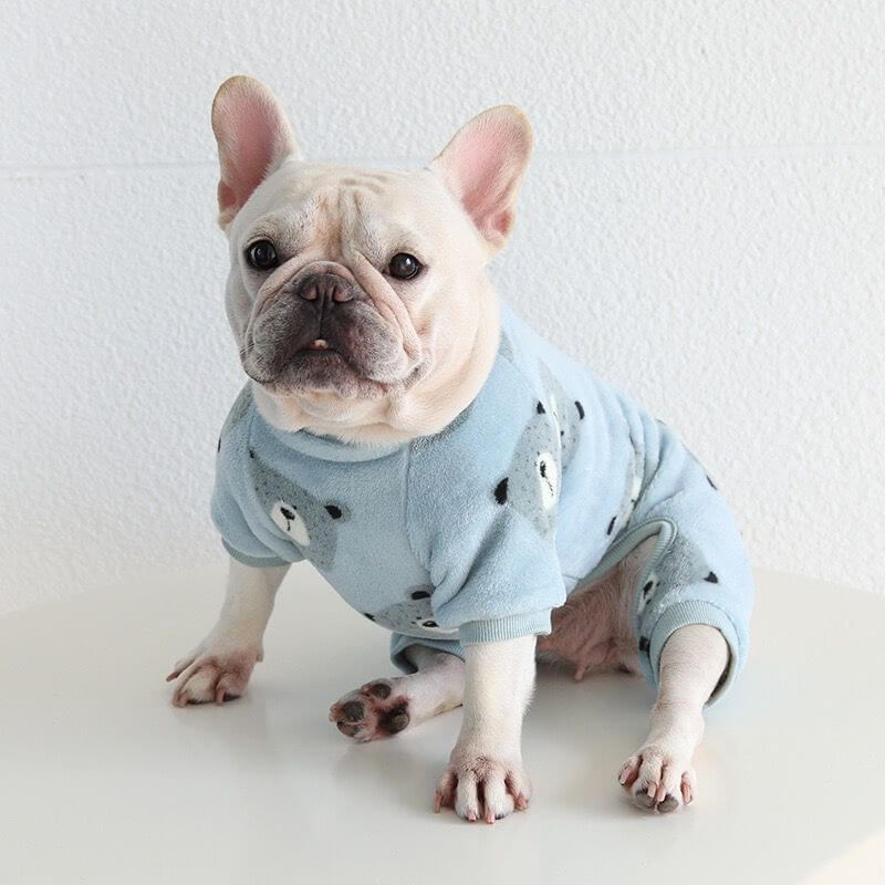 dog blue bear pajamas for medium large dogs by Frenchiely