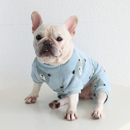 dog blue bear pajamas for medium large dogs by Frenchiely