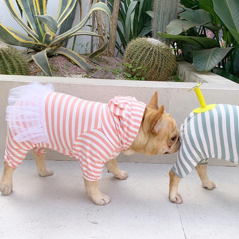 Stripe Jumpsuit for French Bulldog - Frenchiely