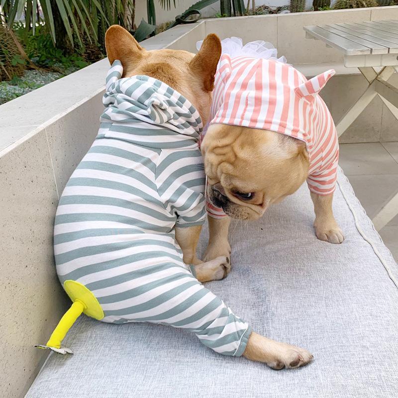 Stripe Jumpsuit for French Bulldog - Frenchiely