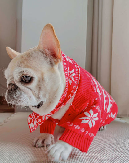 Dog red Christmas outfits sweater for small medium dogs by Frenchiely